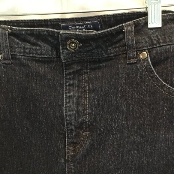 Charter Club Jeans Jean Shop Women's Size 8 Short Classic Fit Embellished Dark - Picture 7 of 8